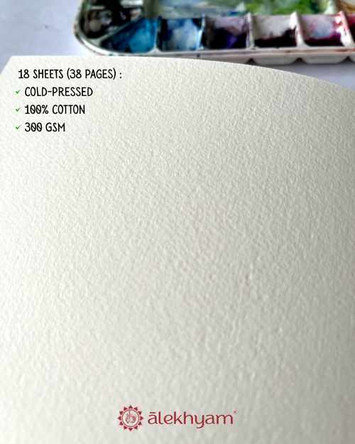 Alekhyam Postcard Watercolour Journal – 300 GSM, 100% Cotton Sketchbook